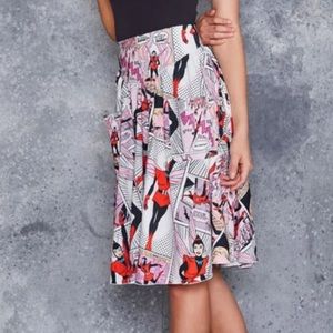Blackmilk Wasp Marvel Comic Midi Skirt - Limited